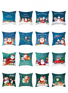 Matrix view of 16 festive Christmas pillow covers with various holiday patterns
