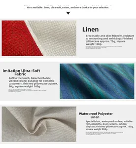 Detailed comparison of peach skin, linen and waterproof fabrics for Christmas pillow covers
