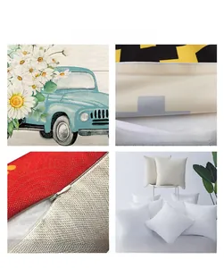 Detail of floral truck print pillowcase with invisible zipper and PP cotton filling