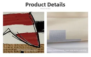 Detailed macro view of digital printing and fine stitching on a festive table runner