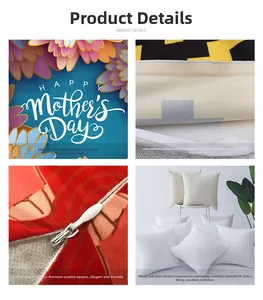 Detail view of Happy Mother's Day floral pillowcase with hidden zipper and digital print