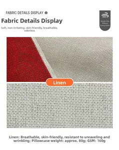 Macro detail of breathable 160g linen fabric texture for decorative pillow covers