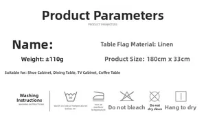 Chemin de table en lin 180x33cm avec guide des tailles et conseils de lavage