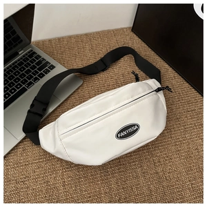 Women Casual Nylon Waist Bag Lightweight Dumpling Shape Crossbody Bag Versatile Solid Color Adjustable Strap Travel Pack