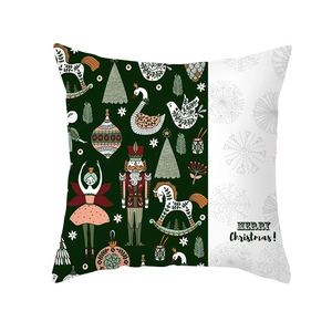 Christmas Nutcracker and Balerine pattern sofa pillowcase with Merry Christmas text