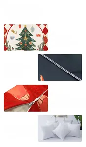 Detailed view of Christmas pillowcase with invisible zipper and digital print process