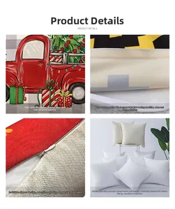 Détails de la housse de coussin de Noël avec impression numérique et zip invisible