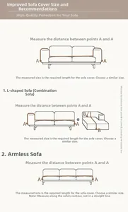 Detailed size guide and measuring instructions for Chenille tulip sofa covers