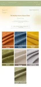 Detailed swatches of multi-color chenille fabric textures for sofa covers and decor