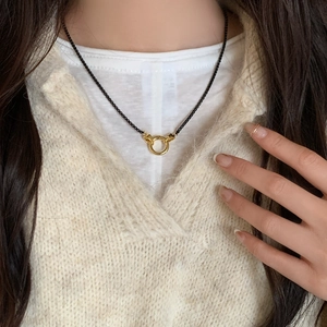 Minimalist Stainless Steel Necklace 18K Gold Plated Box Chain Geometric Jewelry With Round Spring Clasp For Women