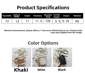 Size guide for crocodile pattern bucket bag showing precise product dimensions and weights