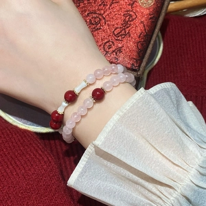 Handgefertigtes Perlenarmband-Set im Vintage-Stil mit Natursteinen und Goldakzenten