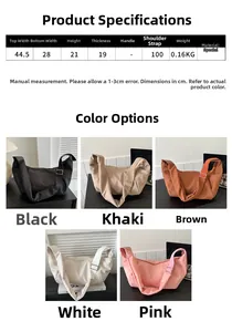 Tableau des tailles détaillé pour le mini sac bandoulière avec dimensions et matériaux