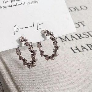 Geometric Spiral Hoop Earrings Minimalist Vintage Textured Copper Gold Plated With 925 Sterling Silver Earring Post