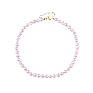 Elegant taro purple pearl necklace with golden clasp and adjustable extension chain