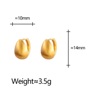 Boucles d'oreilles gouttes minimalistes en or brossé pour femmes 10mm x 14mm