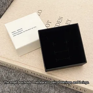 Compact square jewelry box set with sponge inserts for rings, earrings and necklace
