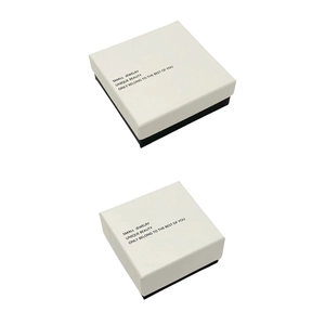 Minimalist black and white jewelry storage box with Small Jewelry text branding