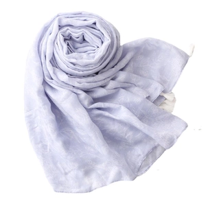 Light purple floral beach shawl with fringe trim made of cotton linen fabric