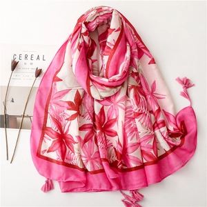 Écharpe À Imprimé Fleuri Pour Femmes Châle Large Et Léger Pour Plage Protection Solaire Style Resort Polyester