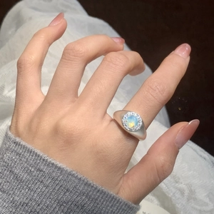 Vintage Brushed Copper Ring With Natural Tiger Eye Turquoise Opal Zircon Halo Retro Gold Plated Jewelry For Women