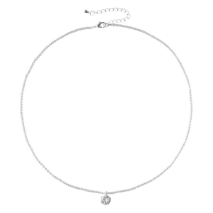 Elegant sterling silver necklace with a sparkling green zircon pendant and adjustable chain
