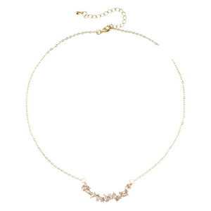 Elegant gold necklace with wisteria-inspired zircon crystals on a fine O-link chain