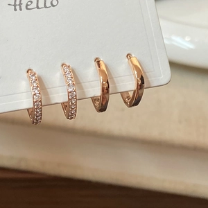 Boucles D'oreilles Créoles Carrées Géométriques Cuivre Zircon Micro Pavé Bijoux Pour Femmes Accessoire Mode