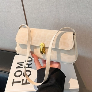Sac Sous Les Aisselles Imprimé Léopard Pour Femmes Sac À Épaule Vintage En Similicuir Velours Avec Boucle En Métal Doré