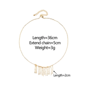 Elegant gold tassel necklace with 36cm chain and 5cm extension for everyday wear
