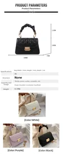 Detailed size chart and multi-color comparison of quilted PU leather flap crossbody bags