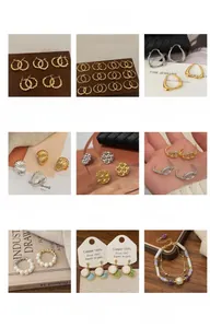 Vue détaillée d'une collection de boucles d'oreilles argentées et bijoux dorés variés