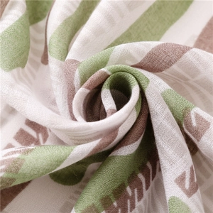 Macro detail of breathable mint green floral fabric showing soft texture and weave