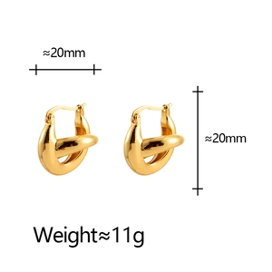 Boucles d'oreilles nœuds dorés, diamètre 20mm, poids 11g, avec finition miroir