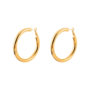 Minimalistische goldene Creolen mit polierter Oberfläche für den täglichen Modeschmuck