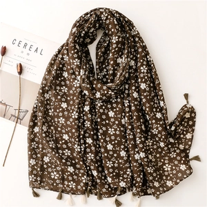 Sciarpa Scialle Con Stampa Floreale Retrò Con Nappine Morbido Caldo Stile Giapponese Per Donna Autunno Inverno