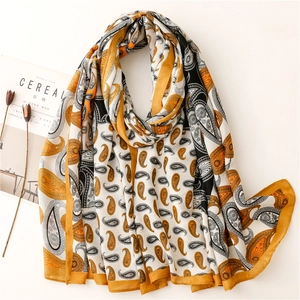 Écharpe Femme Imprimé Paisley Polyester Léger Protection Solaire Châle Wrap Style Bohème Ethnique Mode Long Voyage