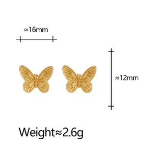 Elegant matte gold butterfly earrings featuring textured wings and minimalist design