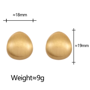 Mattgoldene Tropfen-Ohrstecker für Damen mit Größen- und Gewichtsangaben