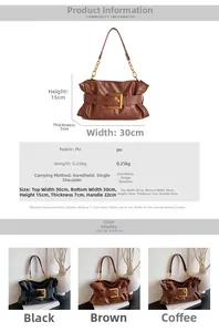Detailed dimensions of the pleated cloud bag with size 30x15x7cm in three colors