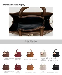 Internal structure and color options of the large capacity faux suede tote bag