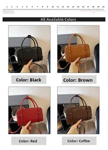 Minimalist rectangular tote bag shown in four colors with measurement scale and straps