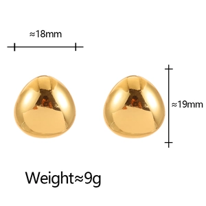 Orecchini a goccia dorati minimalisti finitura lucida misura 18mm per 19mm