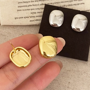 Boucles D'oreilles Géométriques En Cuivre Poli Bijoux En Métal Minimalistes Pour Femmes Accessoires De Mode Quotidien