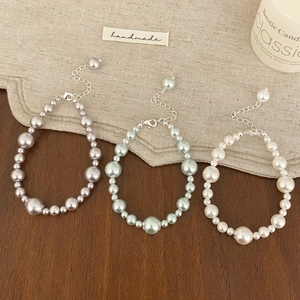 Elegant Graduated Imitation Artificial Pearl Beaded Bracelet Vintage Style Adjustable Alloy Clasp For Women Fashion Accessories