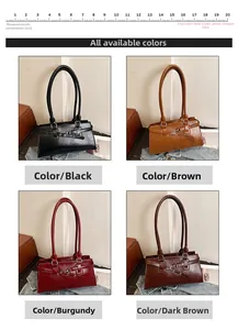 Comparison of minimal leather handbags in black, brown, wine red and coffee colors