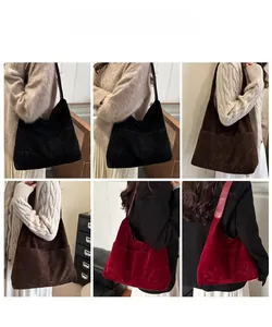 Sacs cabas en noir, café et bordeaux présentés dans divers styles de portés épaule élégants