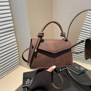 Vintage Matte PU Leather Envelope Crossbody Bag For Women Trendy Knot Handle Shoulder Handbag Chic Square Daily Purse