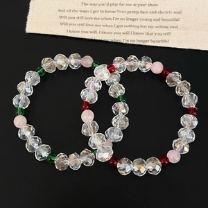 Bracelet En Perles De Cristal Avec Pierre Naturelle Et Perles De Verre Facettées Bijoux De Mode Pour Femmes