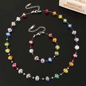 Collier Bracelet Perles Citrouille Multicolores Bijoux Cuivre Fermoir Acier Inoxydable Style Vacances Femmes